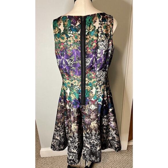 VTG CB Brand Satin Dress Dark Moody Floral Fairy Grunge Goth Party Event Sz 12 - Picture 3 of 10